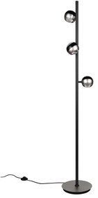 Czarna/w kolorze srebra lampa stojąca LED (wysokość 150 cm) Orbit – Trio Select