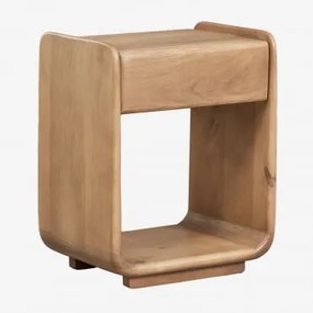 Prostokątny Stolik Nocny Z Szufladą 40x30 Cm Z Drewna Tinsley Drewno Mango - Sklum