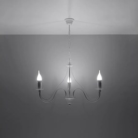 Żyrandole nowoczesny Vivow, stal - 3 źródło światła 3000K - L.60 x H.80 cm - biały