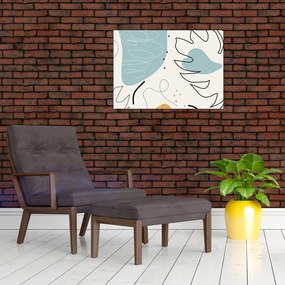 Obraz na szkle - ilustracja liścia (70x50 cm)
