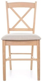 Krzesło drewniane CD-56 z poduszką naturalny dąb / beżowy SIGNAL