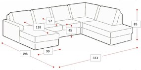 Jasnobrązowy narożnik z tkaniny szenilowej (prawostronny/w kształcie litery U) Fabian – Scandic