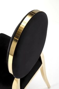 Krzesło tapicerowane K556 VELVET czarne/złote HALMAR