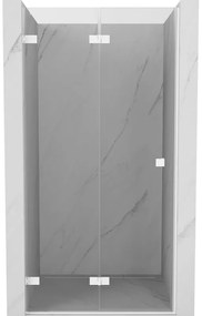 Mexen Lunar-F drzwi prysznicowe składane lewe 80 cm, transparent, białe - 836-080-000-20-00-L