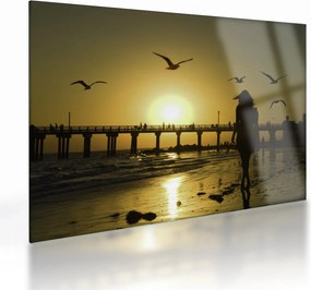 Obraz na szkle - Spacer po plaży (70x50 cm)