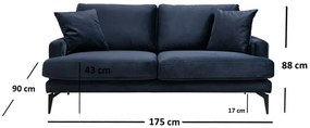 Sofa Papira 2 Granatowy
