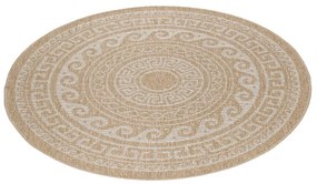 Dywan sznurkowy Comilla ornament beż 120 cm x 120 cm koło