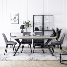 Stół Okrągły Rozkładany LUKAS 100-250 cm Beton Nowoczesny Loft