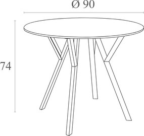 Okrągły stół do kawiarni i jadalni Max Table fi 90