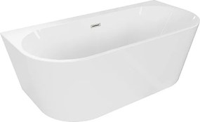 Mexen Oval+ wanna wolnostojąca przyścienna 170 x 80 cm, biała, przelew nikiel szczotkowany - 52681708000-97