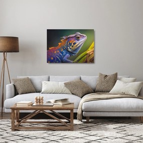Obraz na szkle - Kolorowy legwan (70x50 cm)