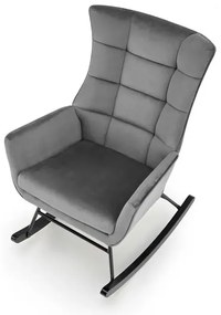 Fotel bujany BAZALTO VELVET szary HALMAR