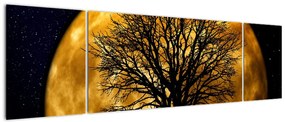Obraz księżyca i sylwetki (170x50 cm)