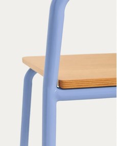 Niebieskie metalowe krzesło dziecięce Tinn – Kave Home