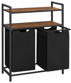 Kosz na pranie REX brązowy/czarny