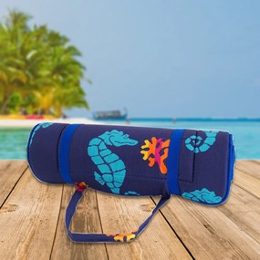 Leżak plażowy w rulonie KONIK MORSKI 148x52 cm, niebieski