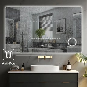 IREDA Lustro łazienkowe z oświetleniem LED, 90 x 70 cm