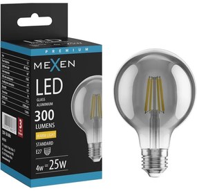 Mexen Vintis żarówka filament LED E27, G80, 4W, Ciepła - 2700K, 300 lm, smoke - L155-E27-0427-70