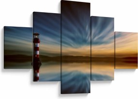 Obraz latarni morskiej na morzu (125x70 cm)