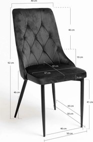 Krzeso Dolphin z czarnego aksamitu