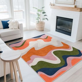 Pomarańczowy chodnik odpowiedni do prania 60x230 cm Squiggly Orange – Mila Home