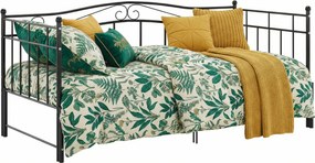 Czarne metalowe łóżko rozkładane 90x200 cm F5-E63