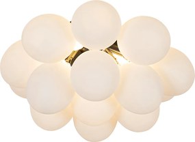 Inteligentna Lampa Sufitowa Czarna z Opalowym Szkłem 4-Światła z 4 Żarówkami WiFi G9 - Uvas