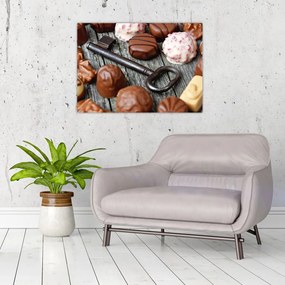 Obraz czekolady i kluczy (70x50 cm)