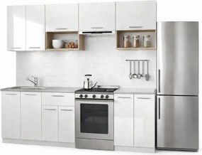 Zestaw mebli kuchennych - biały połysk + dąb sonoma 45x12x4 Z4-B65