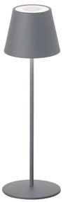 Szara lampa stołowa LED z metalowym kloszem, ściemniaczem i czujnikiem ruchu (wys. 38 cm) Consenza – Fischer &amp; Honsel