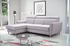 Masseno Narożnik SAPORE z funkcją spania i pojemnikiem na pościel Narozniki L, Rozkładana sofa - Szary, DENVER 16