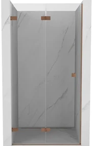 Mexen Lunar-F drzwi prysznicowe składane lewe 95 cm, transparent, miedź szczotkowana - 836-095-000-65-00-L