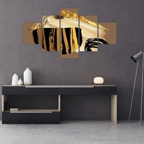 Obraz - Abstrakcja złotobrązowy N⁰2 (125x70 cm)
