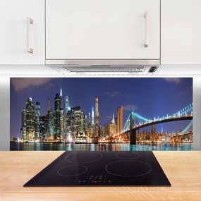 Panel Kuchenny Wieczorne Światła Nad Mostem