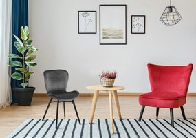 Welwetowe krzesło do jadalni na czarnych nogach Batilda Vic