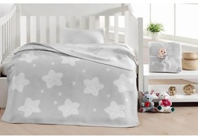 Jasnoszary polarowy koc dziecięcy 100x120 cm Star – Mijolnir