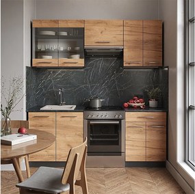 Aneks kuchenny złoty dąb power/antracyt 200x60x81.6 fame-line