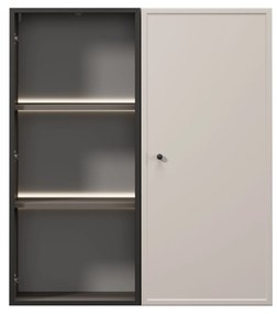 Witryna wisząca Lorini do salonu 100 cm - kaszmir / czarny uchwyt