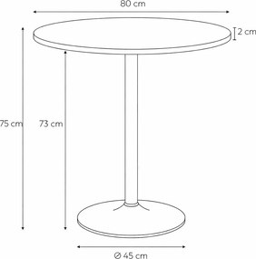 Stół okrągły Hvar 80 cm czarny do jadalni i kuchni