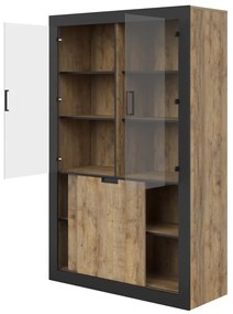 Witryna wysoka DADES 4D 120cm dąb samdal/czarny mat HELVETIA