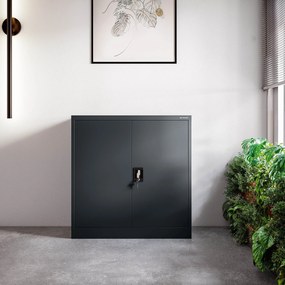 Szafka stalowa do biura BEATA, 900 x 930 x 400 mm, antracytowa