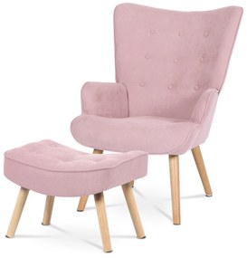 Fotel z podnóżkiem PINK2, różowy