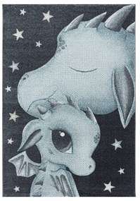 Dywan dziecięcy Smoczki niebiesko-szary 80 cm x 150 cm