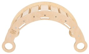 Huśtawka z litego drewna sosnowego w naturalnym kolorze 39x75x38 cm Montessori – Meowbaby