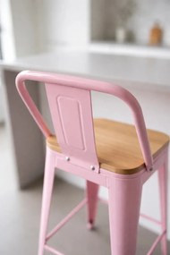 Stoek Torix z oparciem z naturalnego drewna