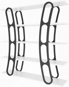 Stylowy regał na książki, 120 x 120 x 25 cm, kolor biały i czarny | Płyta wiórowa pokryta melaminą w 100%, grubość 18 mm | Idealny do nowocz