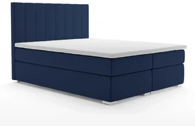 Łóżko kontynentalne SALIMA 160x200 granatowe velvet z pojemnikiem LAVERTO