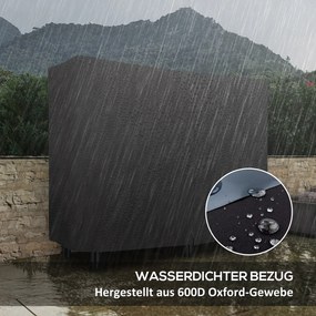 Outsunny Regał na Drewno na Opał, 0,33 m³, z Torbą i Ochronną Pokrywą, Metalowy, do 150 kg, 120 x 36 x 99 cm, Czarny