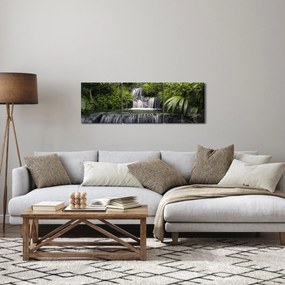 Obraz - Wodospady (z zegarem) (90x30 cm)
