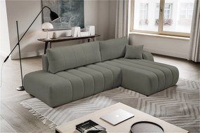 Masseno Narożnik GIOIA z funkcją spania i pojemnikiem na pościel Narozniki L, Rozkładana sofa - Szary, LAMBI 12